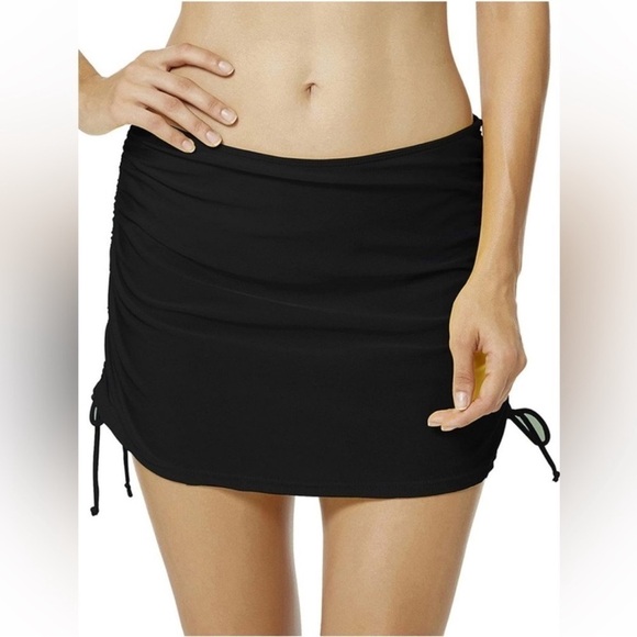 NWT Black Swim Skirt with Pink Attached Bikini Bottom Size XS - Picture 1 of 11